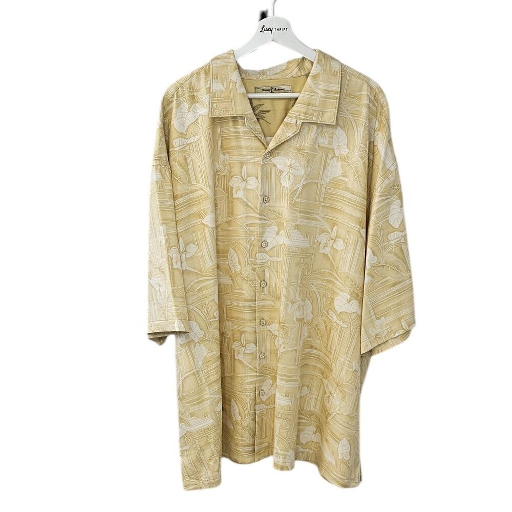 Tommy Bahama Mens 100% Silk Short Sleeve Button Down Shirt, Floral, Size 4XB